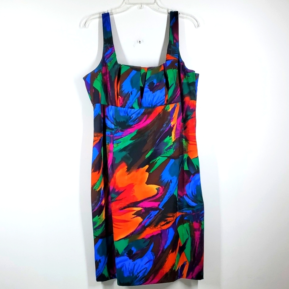 Ronnie Nicole Colorful Abstract Floral Sun Dress